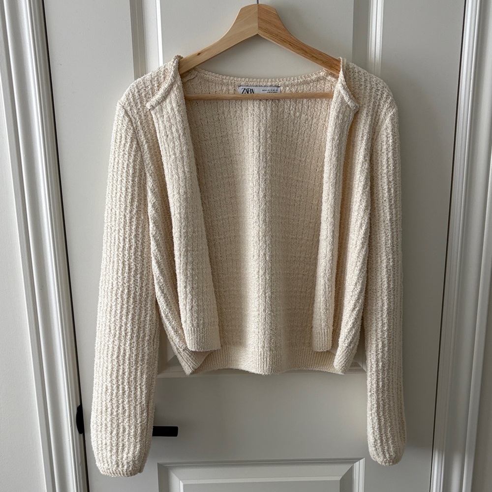 ZARA Knit Cream Cardigan Sweater